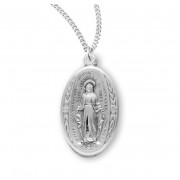 Sterling Silver Oval Miraculous 18" Chain - Boxed - Necklace