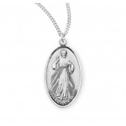 Sterling Silver Divine Mercy w/Faustina Back *18" Chain - Boxed - Necklace