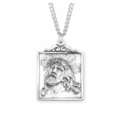 Sterling Silver Square Head of Christ 24" Chain - Boxed - Necklace Sterling Silver Square Head of Christ 24" Chain - Boxed - Necklace