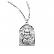 Sterling Silver Renaissance Jesus Medal 18" Chain - Boxed - Necklace