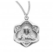 Sterling Silver Star Shaped Scapular 18" Chain - Boxed - Necklace