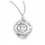 Sterling Silver Lrg Baroque Infant Jesus 18" Chain - Boxed - Necklace
