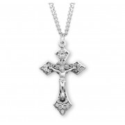 2-1/16" x 1-1/4" Sterling Silver Rosary Crucifix 24" Chain - Boxed - Necklace 2-1/16" x 1-1/4" Sterling Silver Rosary Crucifix 24" Chain - Boxed - Necklace