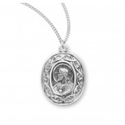 Sterling Silver Christ Blessed Scapular Crown of Thorns - 18" Chain - Boxed - Necklace