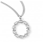 Sterling Silver Crown of Thorns 20" Chain - Boxed - Necklace
