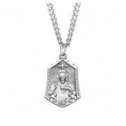 Sterling Silver Sacred Heart of Jesus 24" Chain - Boxed - Necklace