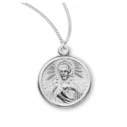 Sterling Silver Sm Round Scapular 18'Chain - Boxed - Necklace Sterling Silver Sm Round Scapular 18'Chain - Boxed - Necklace