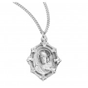 Sterling Silver Small Fancy Scapular 18" Chain - Boxed - Necklace Sterling Silver Small Fancy Scapular 18" Chain - Boxed - Necklace