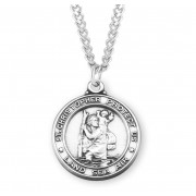 Sterling Silver Lg. St. Christopher 24" Chain - Boxed - Necklace