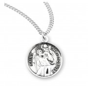 St. Christopher Round Medal on a 20" Chain - Boxed - Necklace