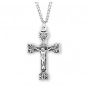 Sterling Silver Lrg Fancy Rosary Crucfix 24" Chain - Boxed - Necklace
