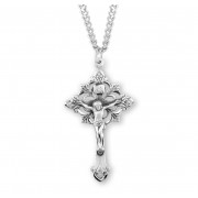 Sterling Silver Rosary Crucfix 24" Chain - Boxed - Necklace