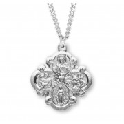 Sterling Silver Lrg Fancy 4-Way 24" Chain - Boxed - Necklace