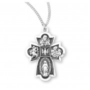 Sterling Silver 4-Way Medal *18" Chain - Boxed - Necklace