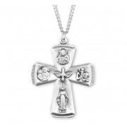 Sterling Silver 4Way Medal - 24" Chain - Boxed - Necklace