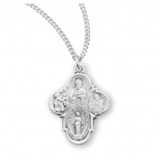 Sterling Silver Small 4-Way - 18" Chain - Boxed - Necklace Sterling Silver Small 4-Way - 18" Chain - Boxed - Necklace