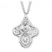 Sterling Silver Medal 4-Way - 24" Chain - Boxed - Necklace