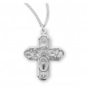 Sterling Silver 4-Way Medal - Necklace