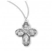 Sterling Silver 4 Way medal w/Holy Spirit 18" Chain - Boxed - Necklace