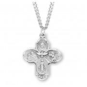 Sterling Silver 4-Way W/ Holy Spirit - 24" Chain - Boxed - Necklace