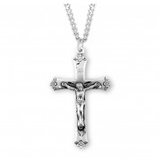 Sterling Silver Large Rosary Crucifix 24" Chain - Boxed - Necklace