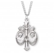 Sterling Silver Jesus, Mary, & Joseph 24" Chain - Boxed - Necklace