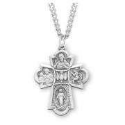 Sterling Silver Medal 4-Way *24" Chain - Boxed - Necklace