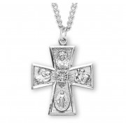 Sterling Silver Lrg Gothic 4-Way 24" Chain - Boxed - Necklace