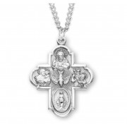 Sterling Silver Lrg 4-Way *24" Chain - Boxed - Necklace