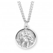 Sterling Silver Round St Chris/St Raphael 24" Chain - Boxed - Necklace