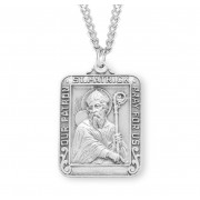 Sterling Silver Lrg Square St Patrick 24" Chain - Boxed - Necklace