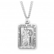 Sterling Silver Square St. Christopher Medal 24" Chain - Boxed - Necklace Sterling Silver Square St. Christopher Medal 24" Chain - Boxed - Necklace