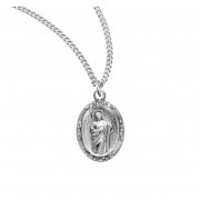 Saint Jude Oval Sterling Silver Medal - Necklace