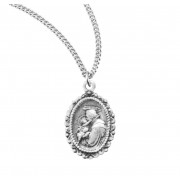 Saint Anthony Oval Sterling Silver Medal - Necklace