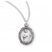 Saint Jude Oval Sterling Silver Medal - Necklace
