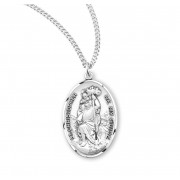 Sterling Silver Oval St Christopher 24" Chain - Boxed - Necklace