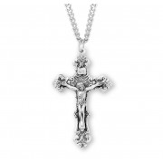 Sterling Silver Pierced Rosary Crucfix 24" Chain - Boxed - Necklace