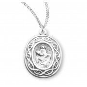 Sterling Silver St. Christopher Crown of Thorns 18" Chain - Boxed - Necklace Sterling Silver St. Christopher Crown of Thorns 18" Chain - Boxed - Necklace