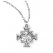 Sterling Silver St. Francis/St Anthony Cross 18" Chain - Boxed - Necklace Sterling Silver St. Francis/St Anthony Cross 18" Chain - Boxed - Necklace