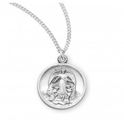 Sterling Silver Medal Round Guardian Angel 18" Chain - Boxed - Necklace Sterling Silver Medal Round Guardian Angel 18" Chain - Boxed - Necklace