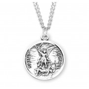 Sterling Silver St. Michael w/Prayer Back 24" Chain - Boxed - Necklace