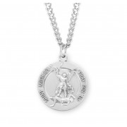 Sterling Silver St. Michael w/Guardian Angel Back 24" Chain - Boxed - Necklace