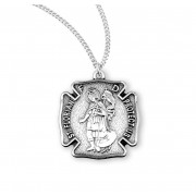 Sterling Silver Medal St Florian Medal - 20" Chain - Boxed - Necklace