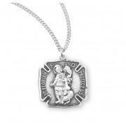 Sterling Silver Small St Florian 18" Chain - Boxed - Necklace Sterling Silver Small St Florian 18" Chain - Boxed - Necklace