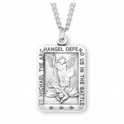 Sterling Silver Square St. Michael 24" Chain - Boxed - Necklace Sterling Silver Square St. Michael 24" Chain - Boxed - Necklace