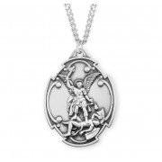 St. Michael the Archangel 1-1/2" Styled Cross Shield - 27" Chain - Boxed - Necklace