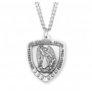 Sterling Silver St. Michael Shield 1-3/16" - 24" Chain - Boxed - Necklace