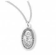 Sterling Silver Oval St Michael 18" Chain - Boxed - Necklace