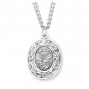 Sterling Silver St. Michael Crown of Thorns - 24" Chain - Boxed - Necklace