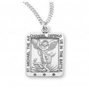 Sterling Silver Small Square St Michael 20" Chain - Boxed - Necklace Sterling Silver Small Square St Michael 20" Chain - Boxed - Necklace